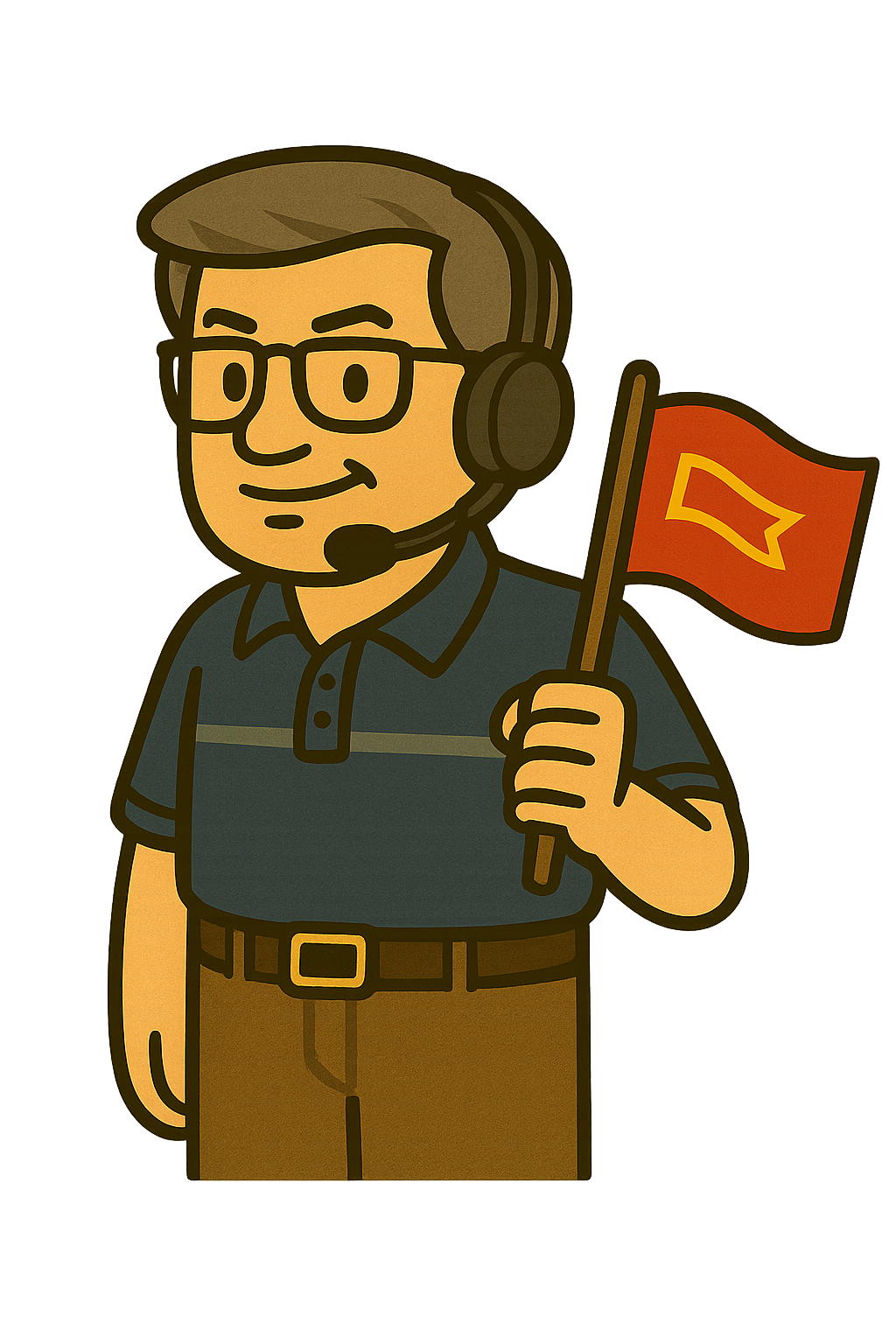 Red Flag Ronnie™ mascot illustration